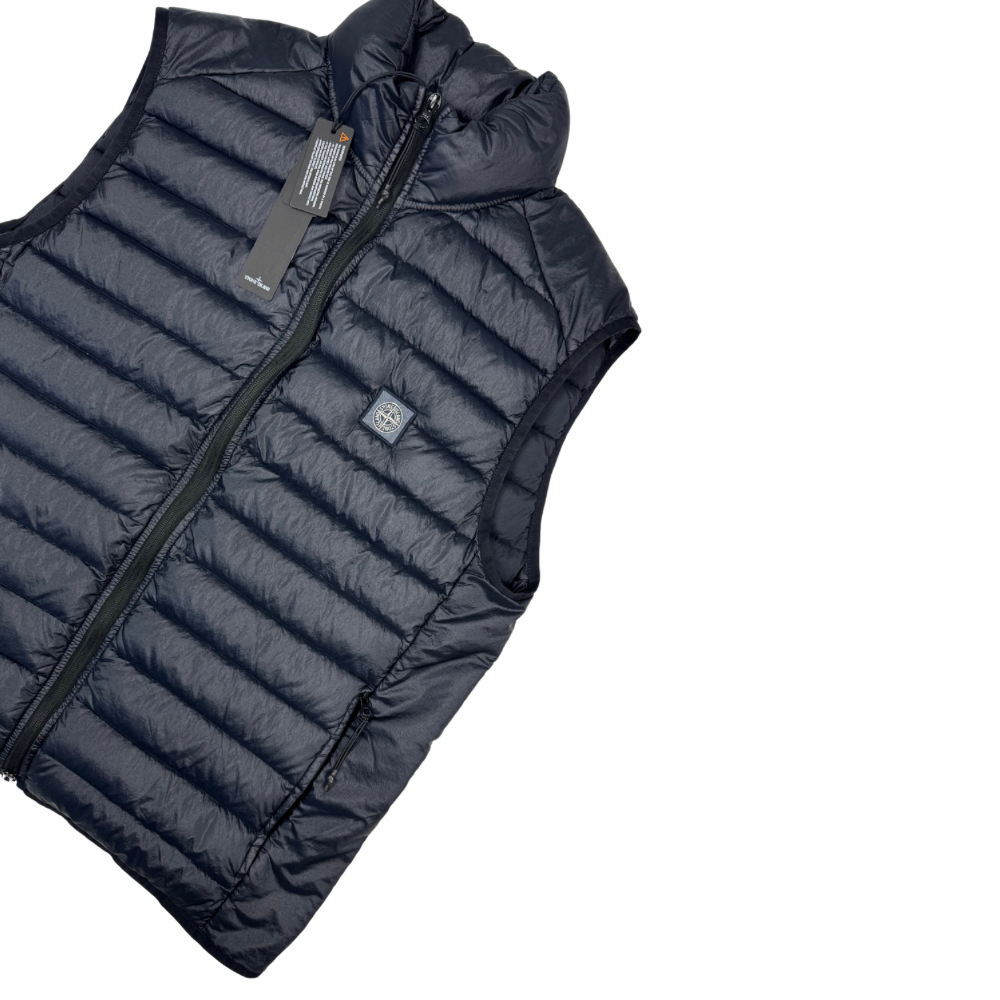 Chaqueta sin mangas Stone Island Loom Woven Chambers R-Nylon Down-TC azul marino - talla XL