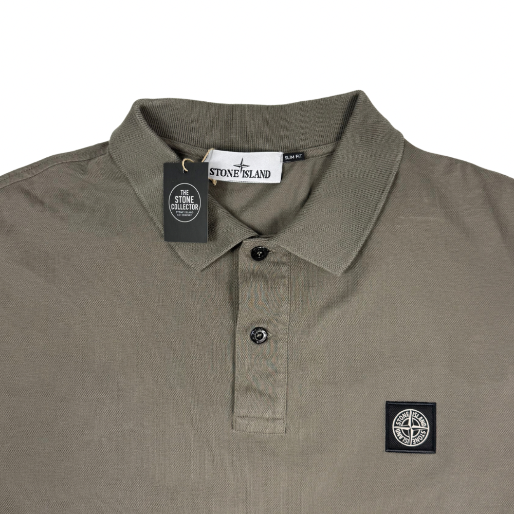 Polo Stone Island Caqui manga corta - talla 3XL