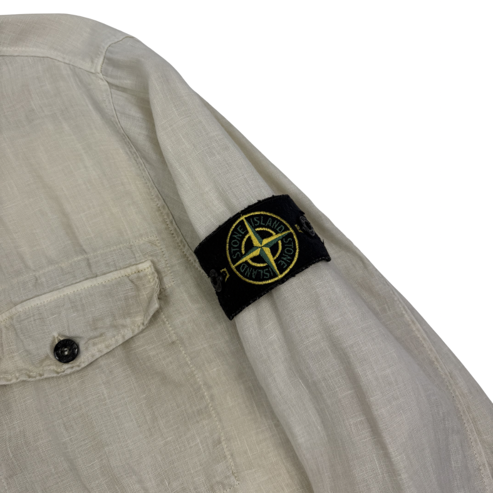 CAMISA MANGA LARGA DE LINO STONE ISLAND - talla M