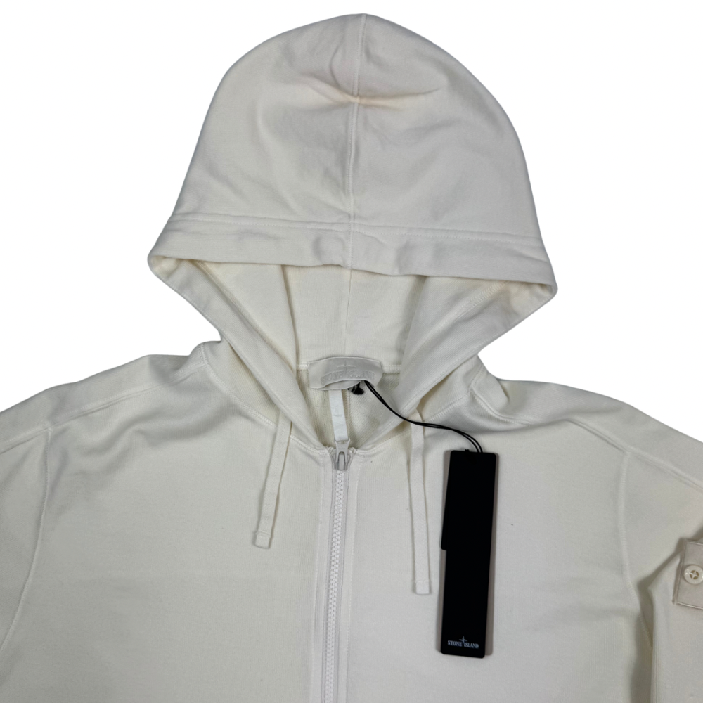 Sudadera  Stone Island Ghost con capucha y cremallera blanco roto - talla XL
