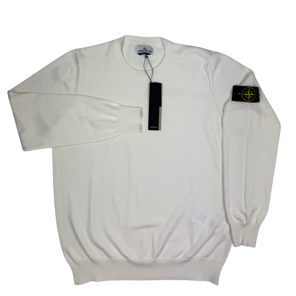 Jersey Stone Island cuello redondo blanco roto- talla XL/3XL