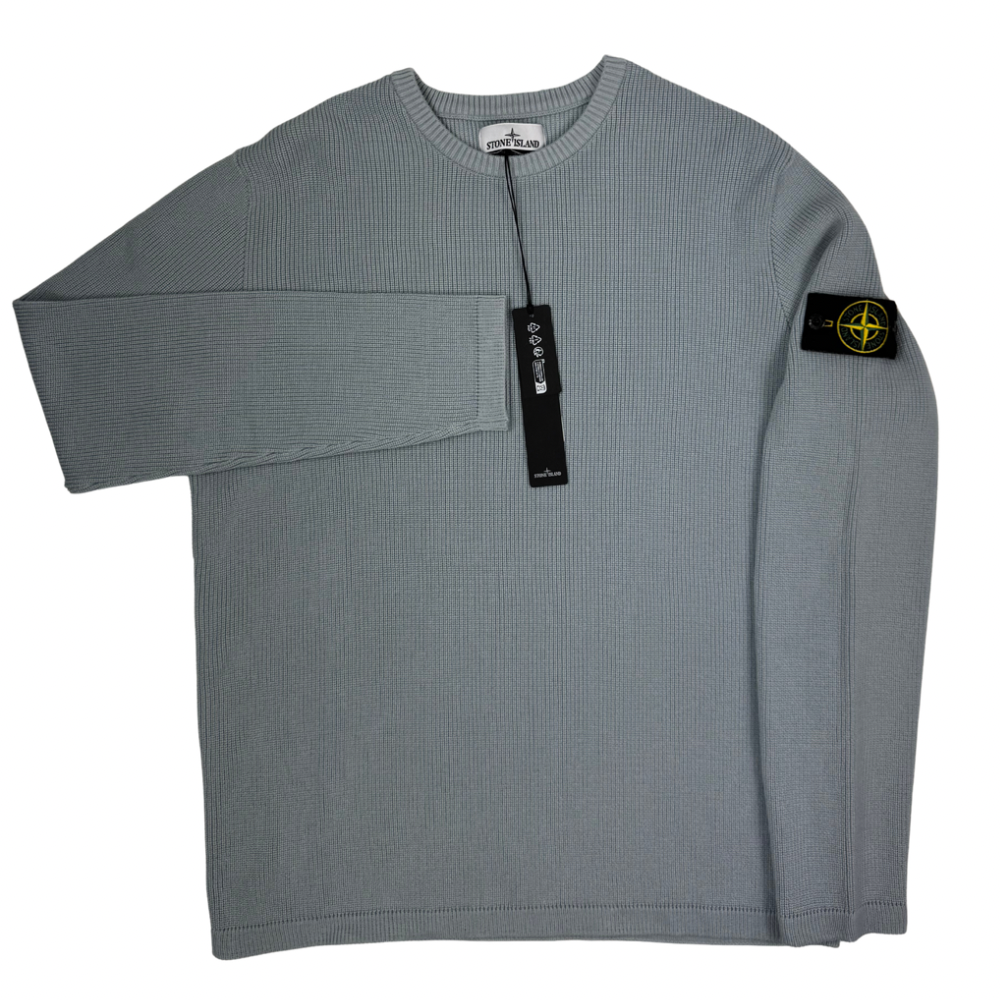 Jersey Stone Island de punto cuello redondo azul hielo - talla XL