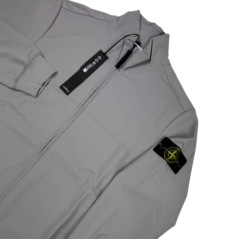 Sudadera con cremallera Stone Island estilo Light Soft Shell-R gris - talla L/XL/2XL