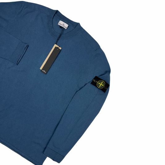 Jersey Stone Island cuello redondo azul petróleo - talla 2XL