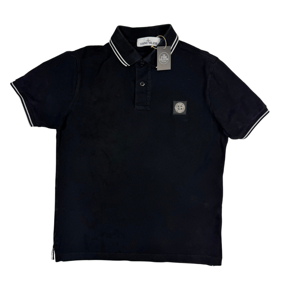 Polo Stone Island Negro  manga corta - talla M