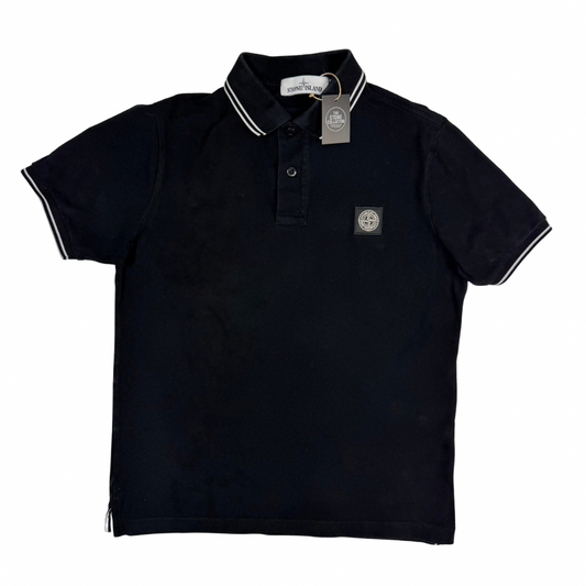 Polo Stone Island Negro  manga corta - talla M