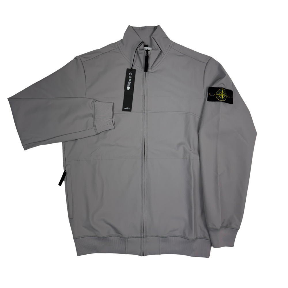 Sudadera con cremallera Stone Island estilo Light Soft Shell-R gris - talla L/XL/2XL