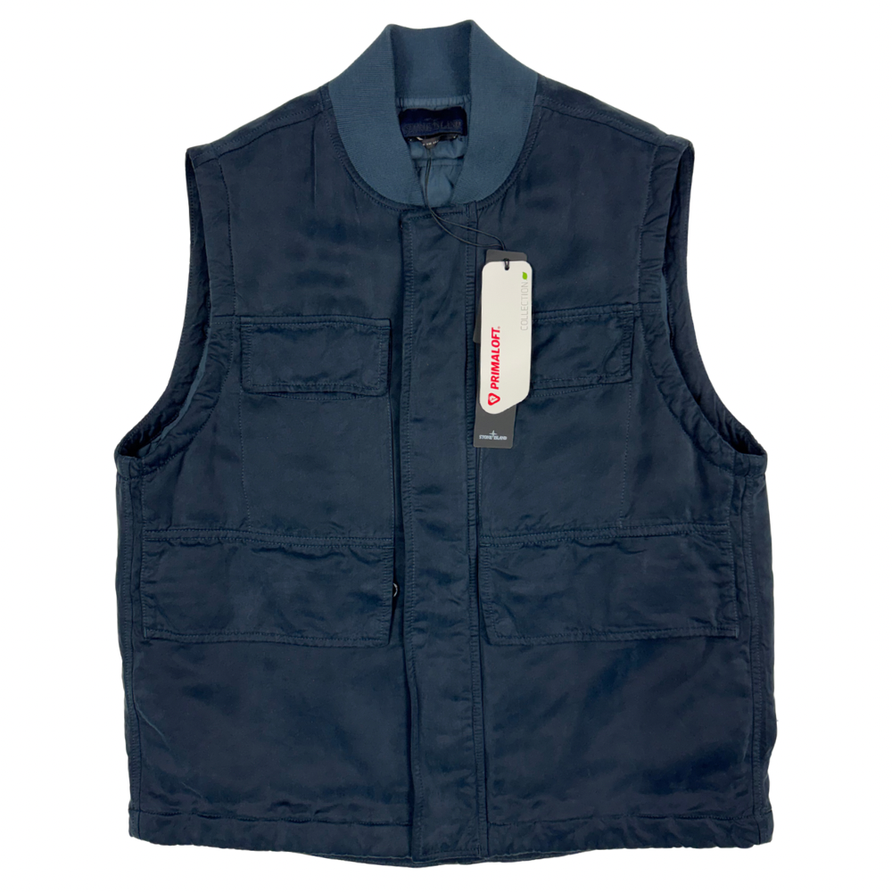 Chaqueta sin mangas Stone Island Cupro Raso With Primaloft-Tc Ghost Piece azul marino - talla S