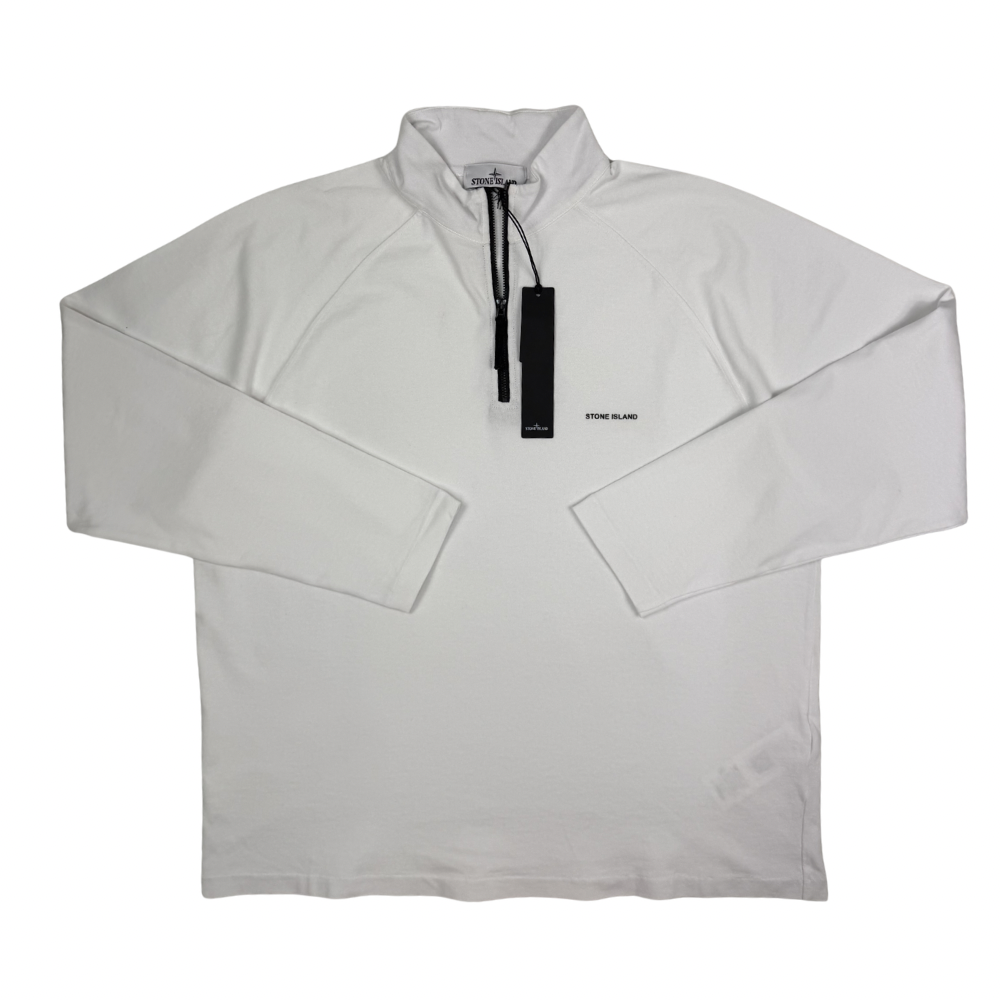 Sudadera Half - Zip Stone Island Blanca - talla XL