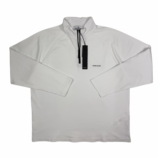 Sudadera Half - Zip Stone Island Blanca - talla XL