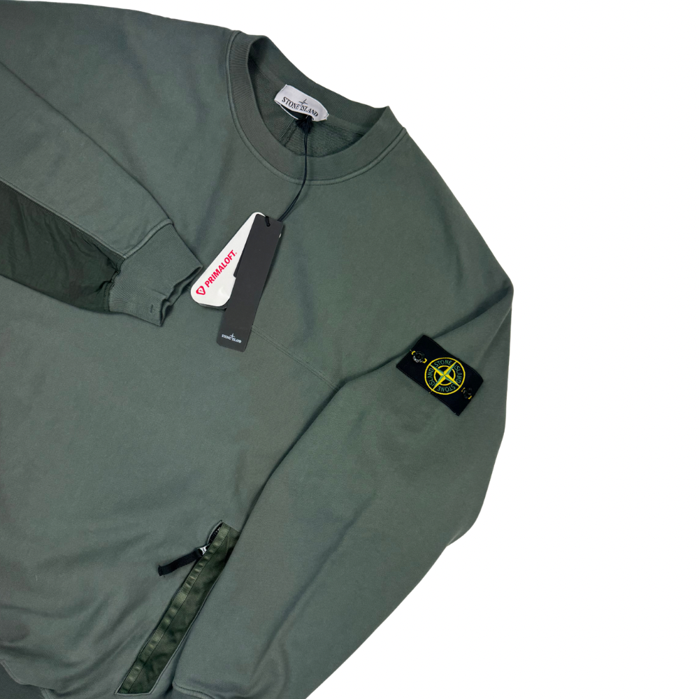 Sudadera cuello redondo Primaloft Stone Island verde cacería - talla 2XL