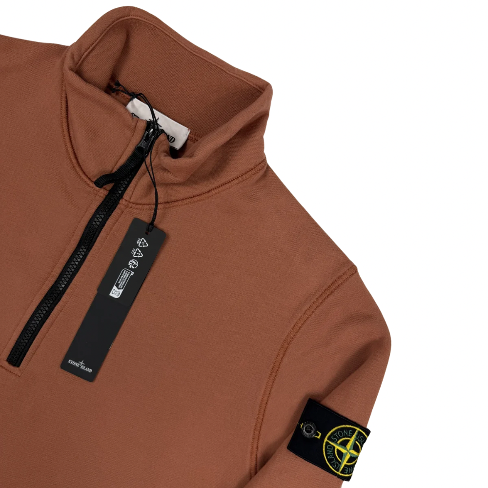 Sudadera Half - Zip Stone Island Terracota - talla M