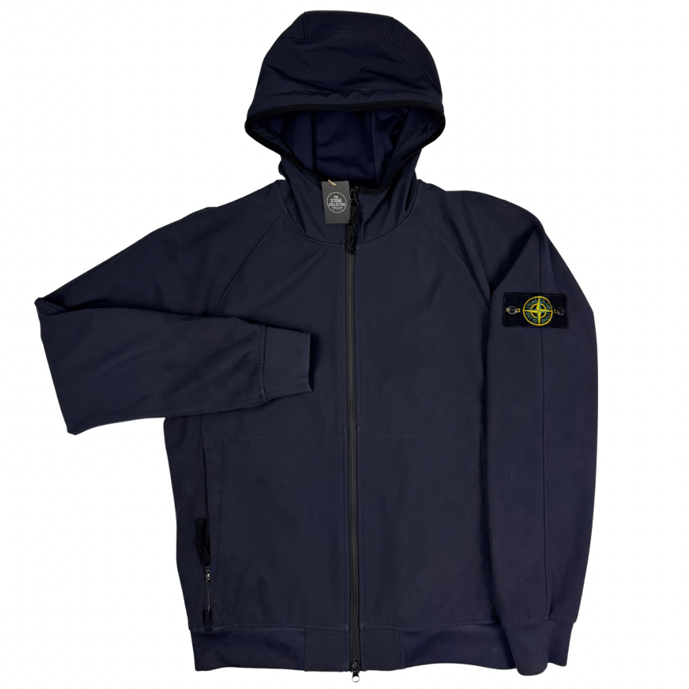 Chaqueta Stone Island Light Soft Shell-R e.dye Technology In Recycled Polyester azul marino - talla M