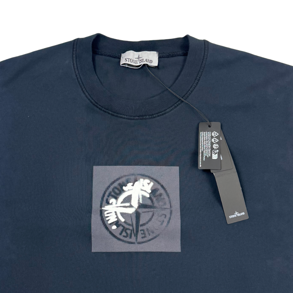 Sudadera cuello redondo Stone Island azul marino - talla 3XL