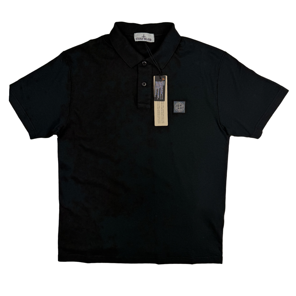 Polo Stone Island Negro manga corta - talla L