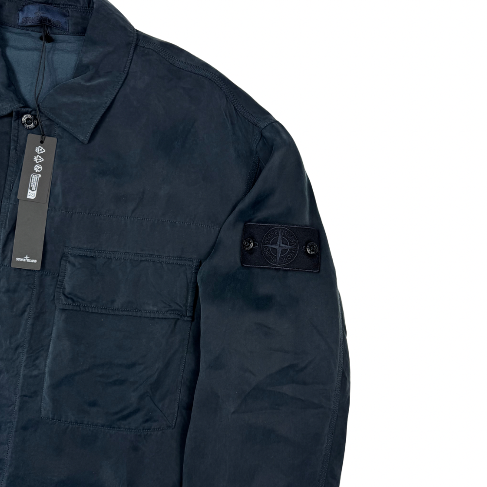 Sobrecamisa Stone Island Ghost con botones azul marino - talla 2XL