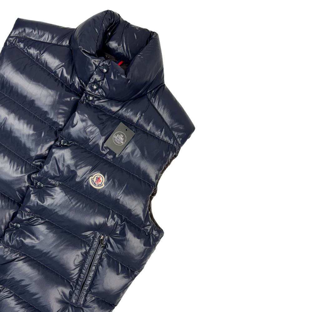 Plumífero sin mangas Moncler Maya azul marino - talla 5 (XL)