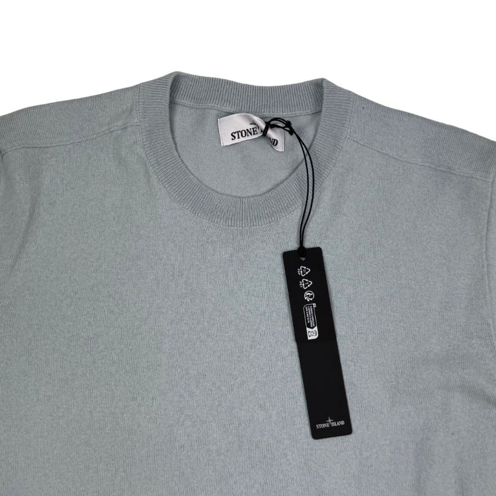 Jersey Stone Island cuello redondo azul hielo- talla XL