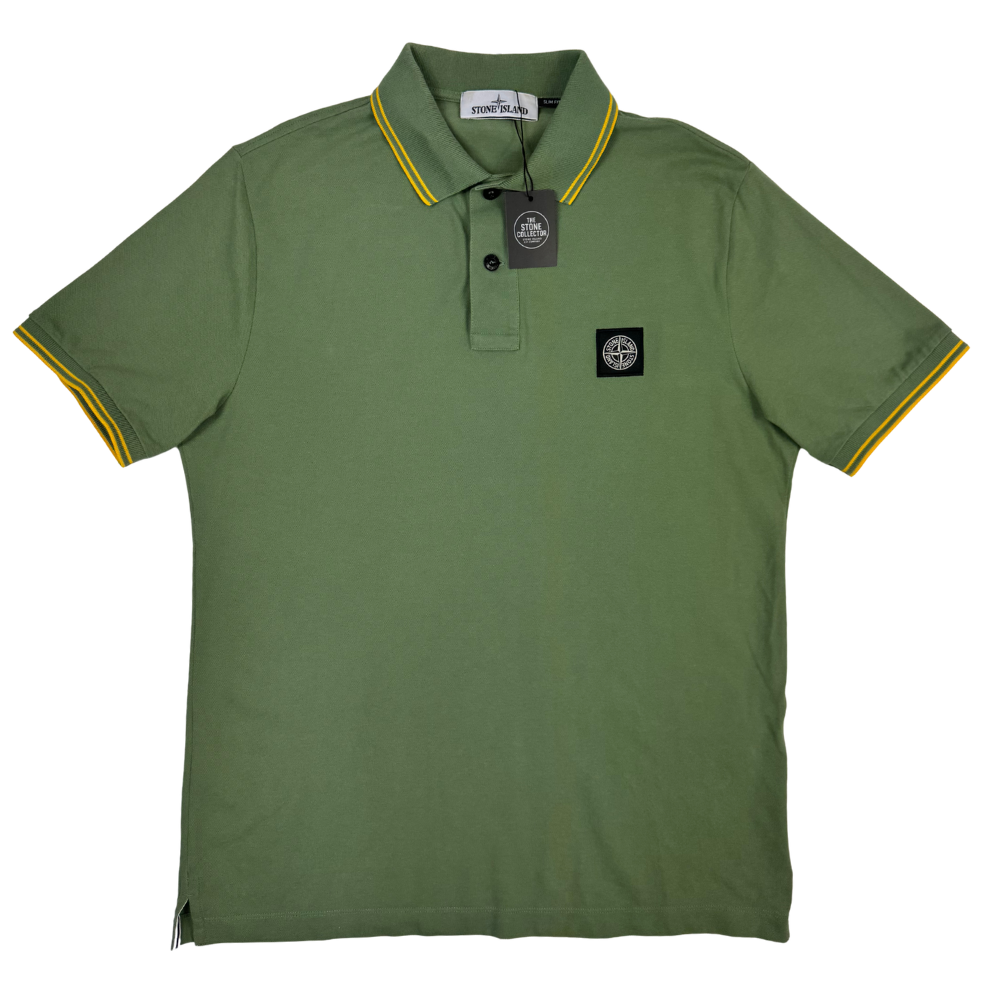 Polo Stone Island verde manga corta - talla L