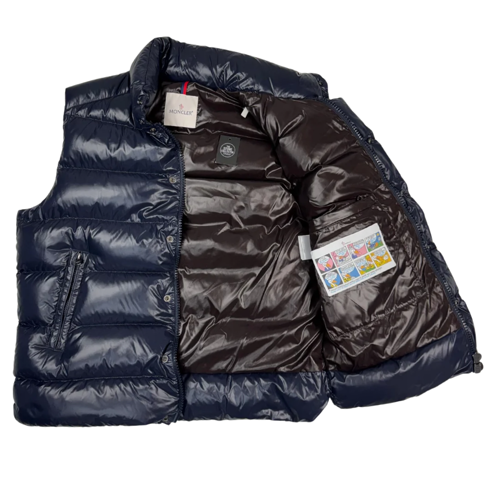 Plumífero sin mangas Moncler Maya azul marino - talla 5 (XL)
