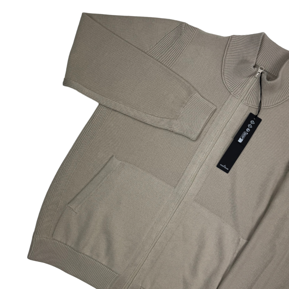 Jersey Stone Island Ghost con cremallera beige - talla M