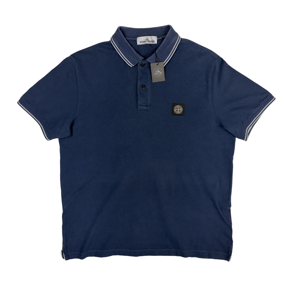 Polo Stone Island azul marino manga corta - talla 2XL