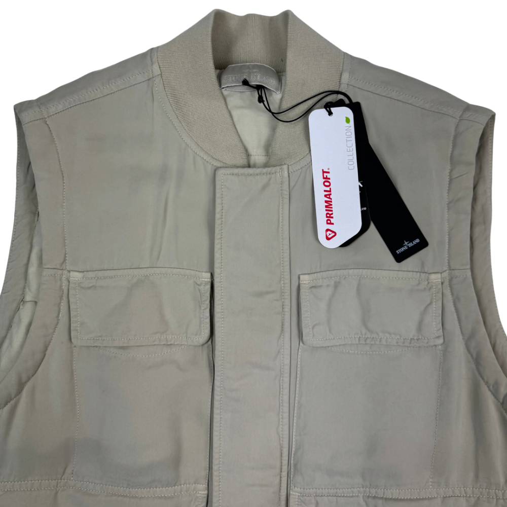 Chaqueta sin mangas Stone Island Cupro Raso With Primaloft-TC Ghost Piece beige - talla M