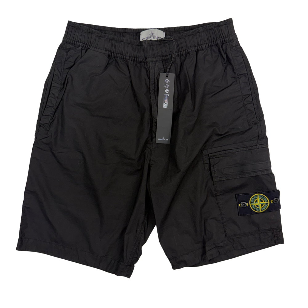 Pantalón Cargo Corto Stone Island Negro - talla W/28 / W/29