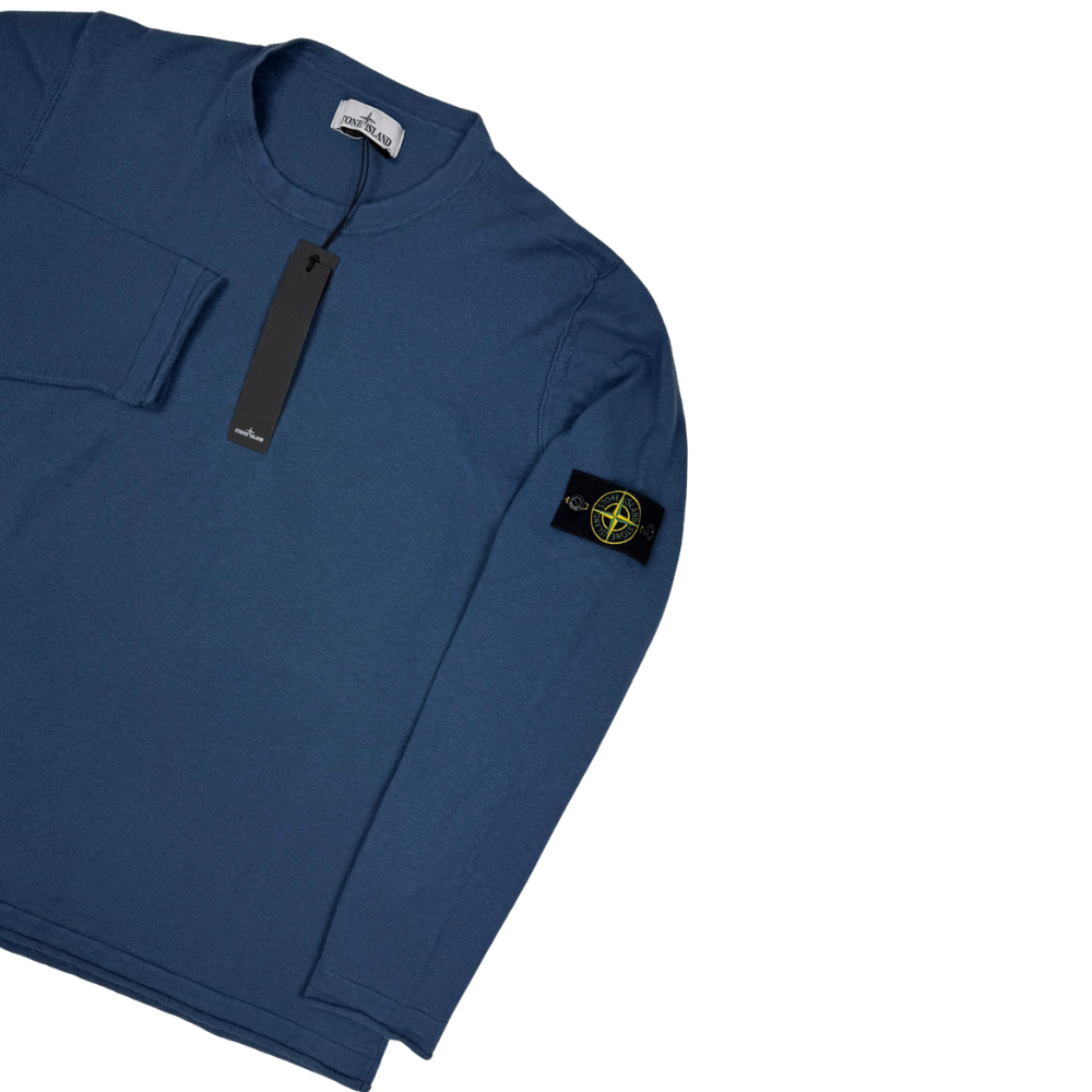 Jersey Stone Island cuello redondo azul  - talla 3XL