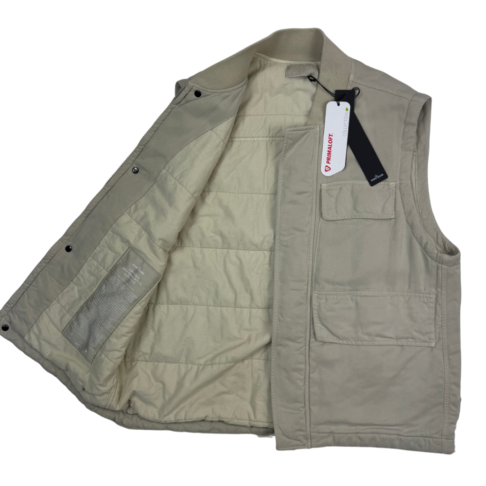 Chaqueta sin mangas Stone Island Cupro Raso With Primaloft-TC Ghost Piece beige - talla M