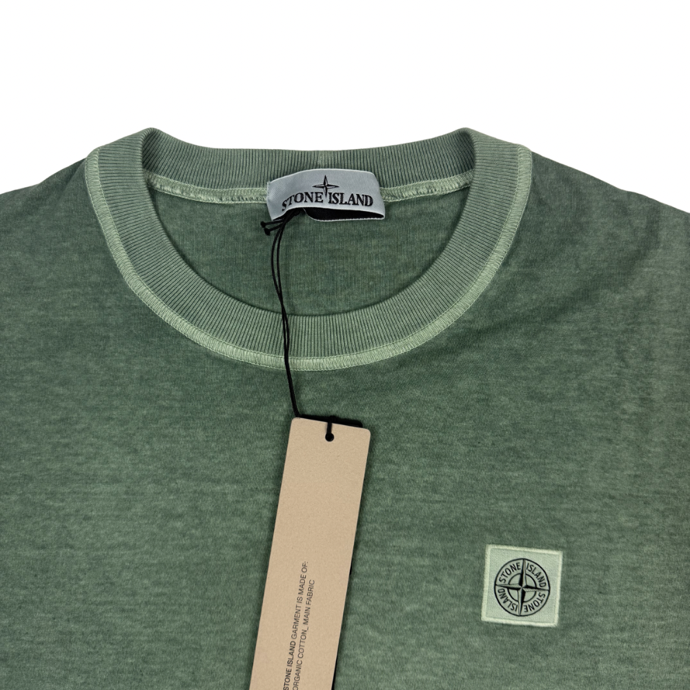 Camiseta Stone Island Garment Dyed Verde manga corta - talla 2XL