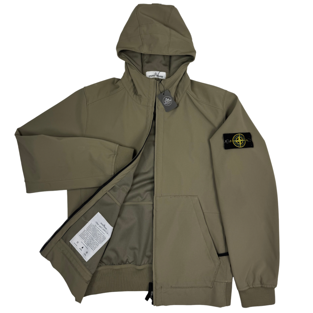 Chaqueta Stone Island Light Soft Shell-R Caqui - talla L
