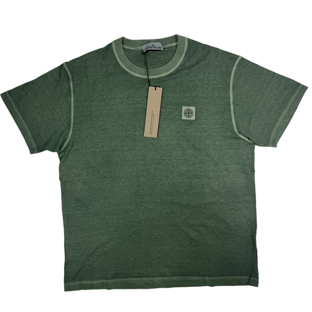 Camiseta Stone Island Garment Dyed Verde manga corta - talla 2XL