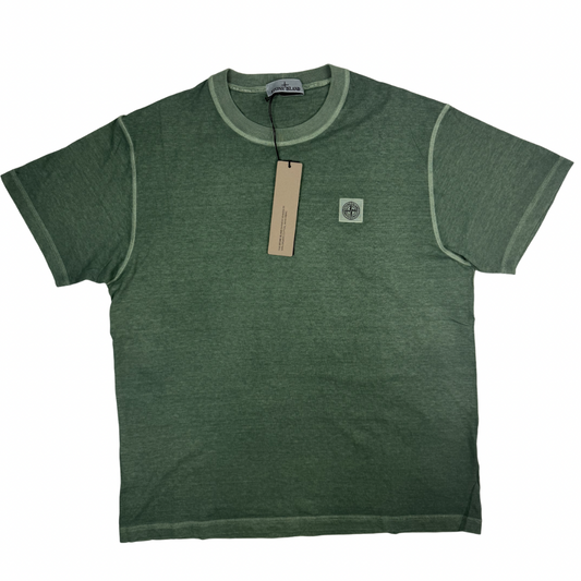 Camiseta Stone Island Garment Dyed Verde manga corta - talla 2XL