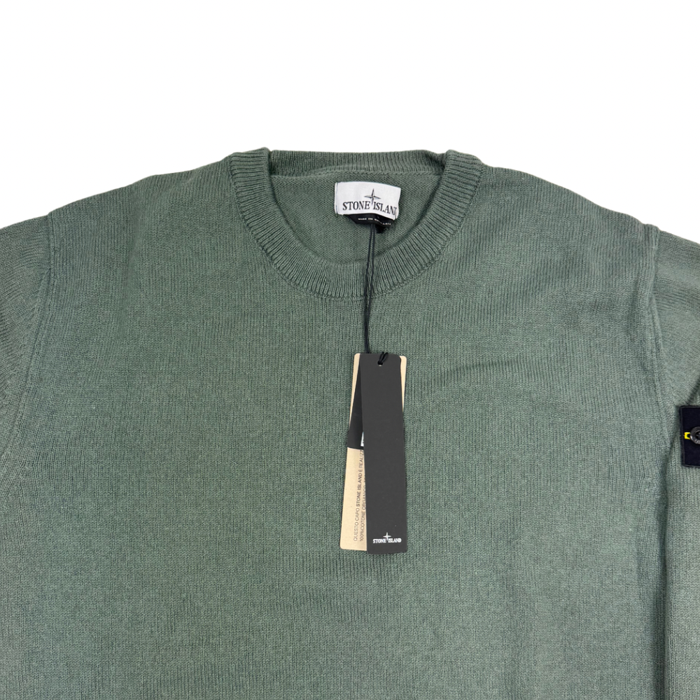 Jersey Stone Island cuello redondo verde oliva - talla XL/2XL/3XL