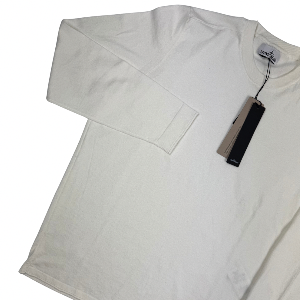 Jersey Stone Island cuello redondo blanco roto - talla 3XL