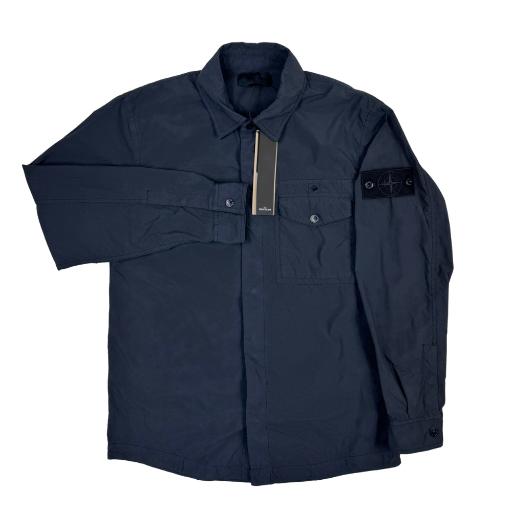 Sobrecamisa Stone Island Ghost con botones azul marino - talla M