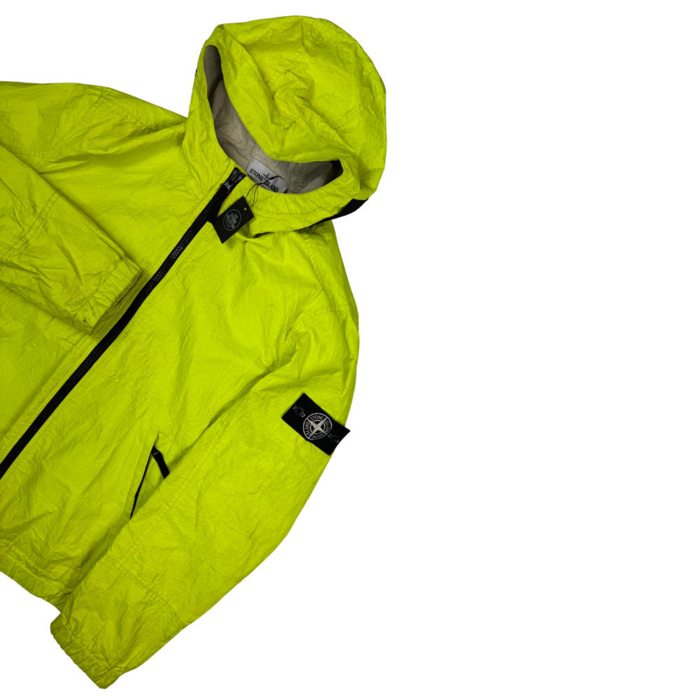 Chaqueta Stone Island FeatherWheight Leather 2016 Amarillo Neón - talla XL