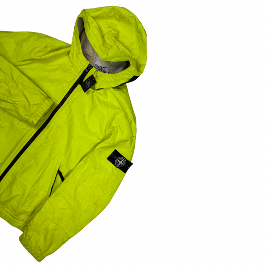 Chaqueta Stone Island FeatherWheight Leather 2016 Amarillo Neón - talla XL