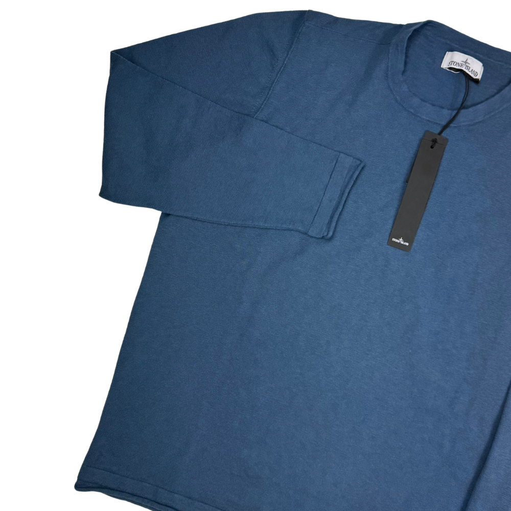 Jersey Stone Island cuello redondo azul  - talla 3XL