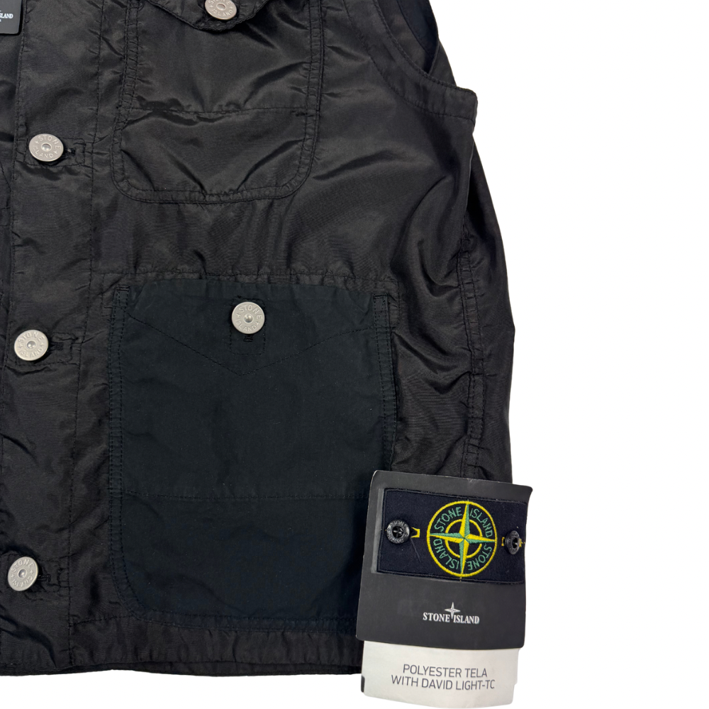 Chaqueta sin mangas Stone Island  Polyester Tela With David Light-TC negro - talla M/L