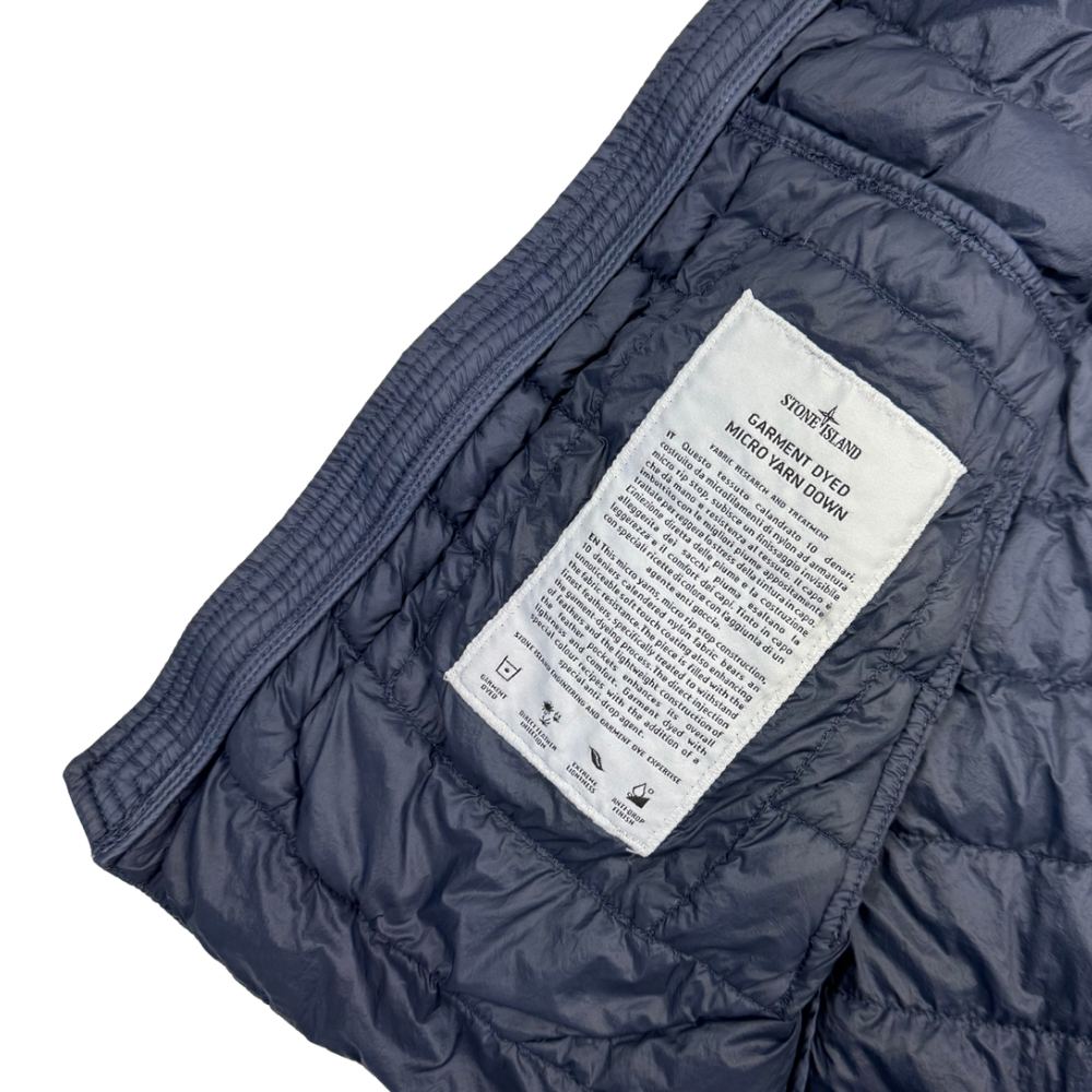 Chaqueta sin mangas Stone Island Garment Dyed Micro Yarn Down azul marino - talla S