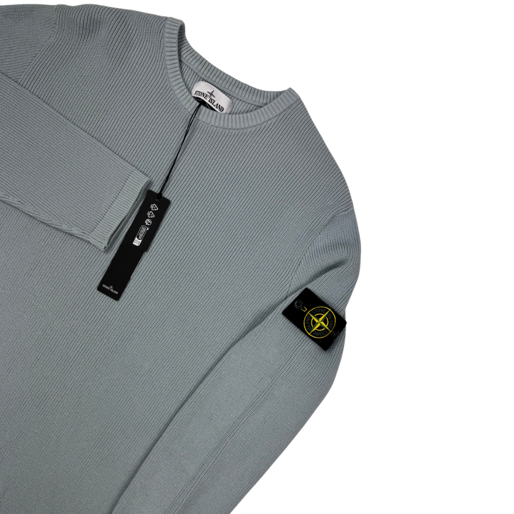 Jersey Stone Island de punto cuello redondo azul hielo - talla XL
