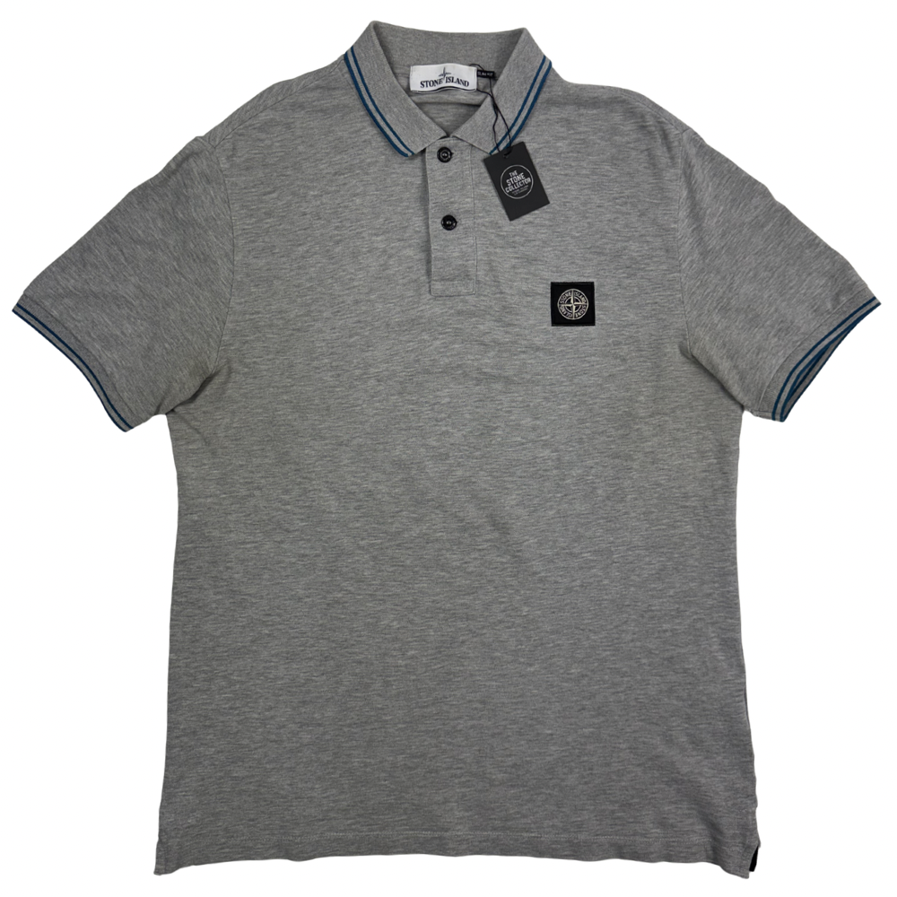 Polo Stone Island gris manga corta - talla L
