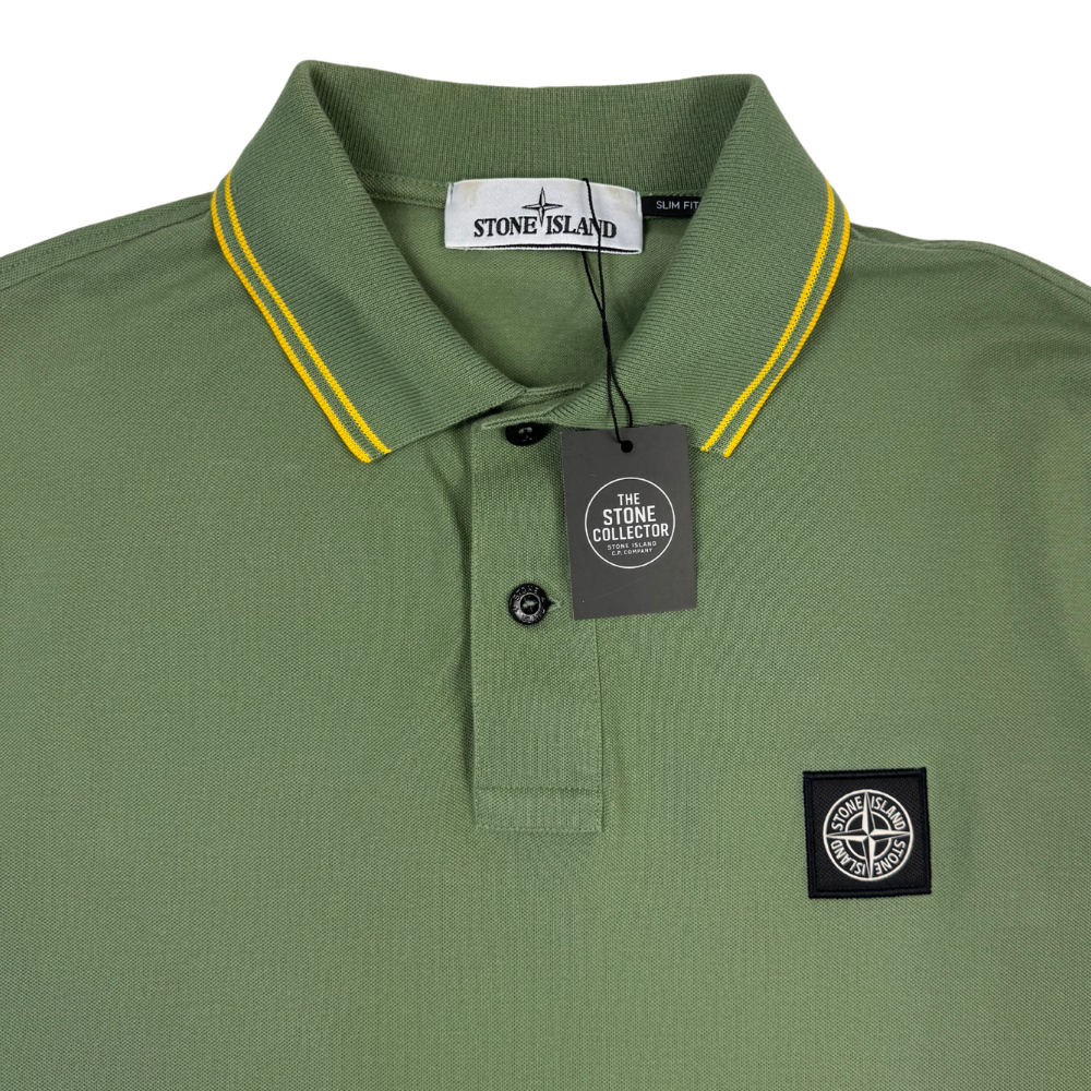 Polo Stone Island verde manga corta - talla L