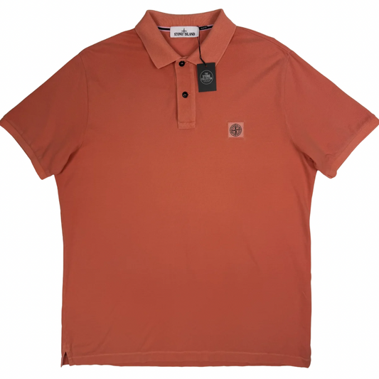 Polo Stone Island naranja manga corta - talla XXL
