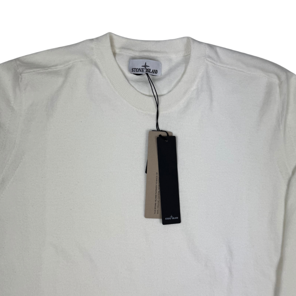 Jersey Stone Island cuello redondo blanco roto - talla 3XL