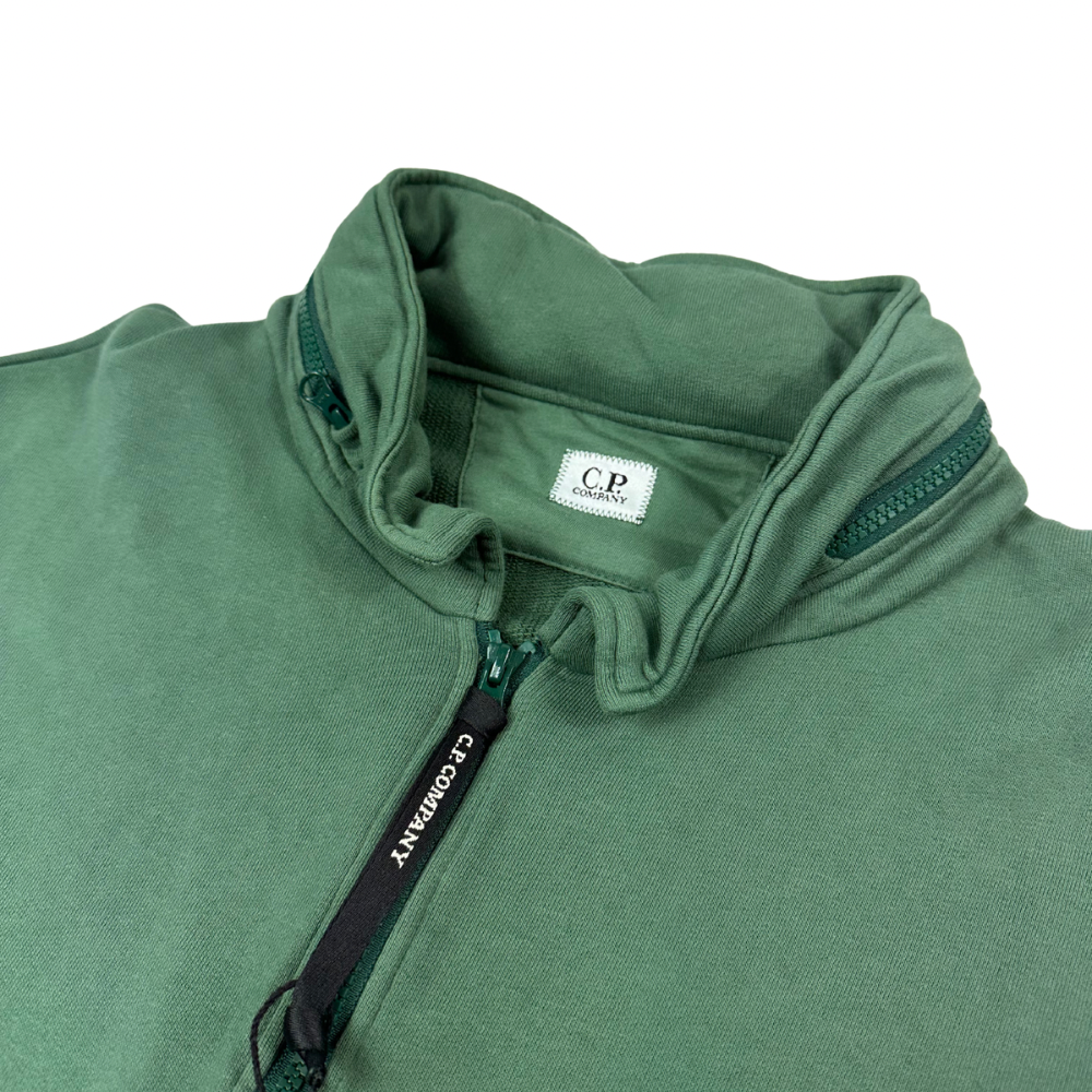 SUDADERA HALF ZIP CON CAPUCHA EXTRAIBLE C.P COMPANY - talla XL