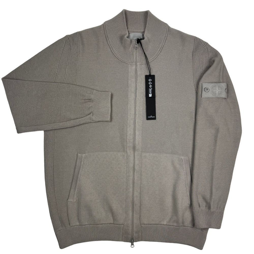 Jersey Stone Island con cremallera gris - talla XL