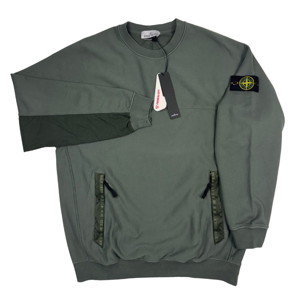 Sudadera cuello redondo Primaloft Stone Island verde cacería - talla 2XL